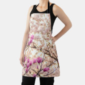 ブルーミングピンクパープルマグノリアス春花 エプロン (インサイチュ)