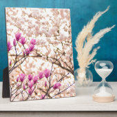 ブルーミングピンクパープルマグノリアス春花 フォトプラーク (側面)