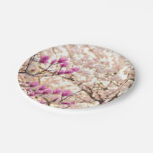 ブルーミングピンクパープルマグノリアス春花 ペーパープレート (アングル)