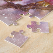 ブルーミングピンクパープルマグノリア – 春花 ジグソーパズル (側面)