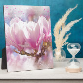 ブルーミングピンクパープルマグノリア – 春花 フォトプラーク (側面)