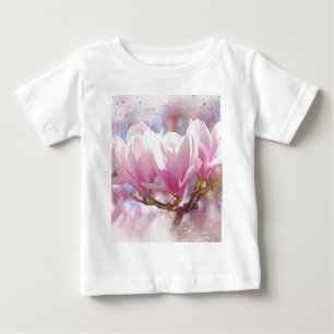 ブルーミングピンクパープルマグノリア – 春花 ベビーTシャツ