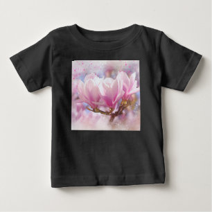 ブルーミングピンクパープルマグノリア – 春花 ベビーTシャツ