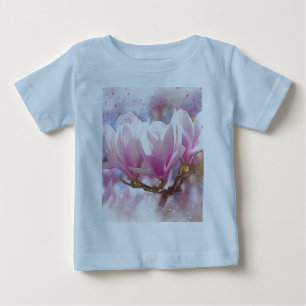 ブルーミングピンクパープルマグノリア – 春花 ベビーTシャツ