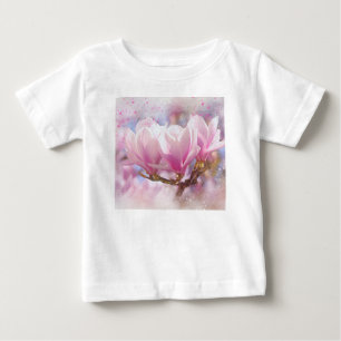 ブルーミングピンクパープルマグノリア – 春花 ベビーTシャツ