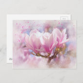 ブルーミングピンクパープルマグノリア – 春花 ポストカード (正面/裏面)