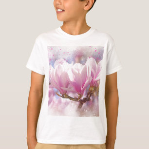 ブルーミングピンクパープルマグノリア – 春花 Tシャツ