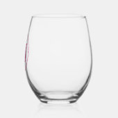 ブルーミングピンクフローラモノグラムレタリングアート「M」 ステムなしワイングラス (左)