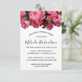 ブルーミングピンクフローラ水彩ブライダルシャワー 招待状 (スタンド正面)