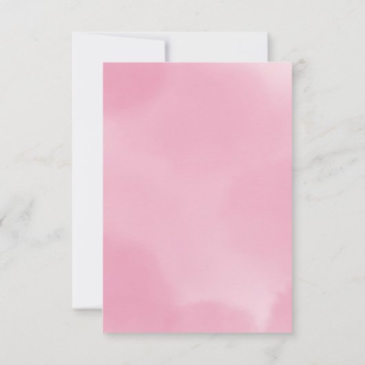 ブルーミングピンクフローラ水彩ブライダルシャワー 招待状 (裏面)