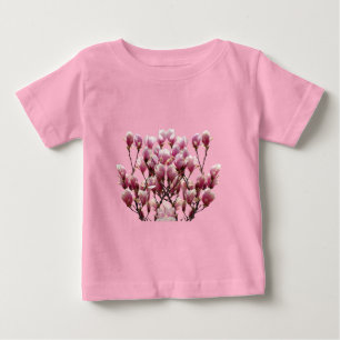 ブルーミングピンクマグノリアス春花 ベビーTシャツ