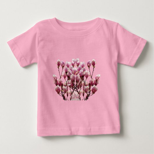 ブルーミングピンクマグノリアス春花 ベビーTシャツ (正面)