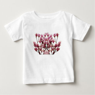 ブルーミングピンクマグノリアス春花 ベビーTシャツ
