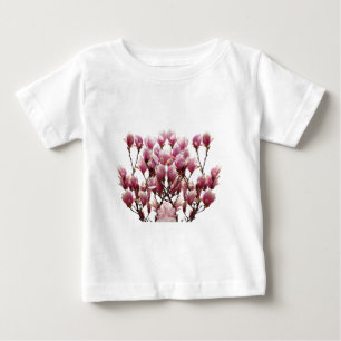 ブルーミングピンクマグノリアス春花 ベビーTシャツ