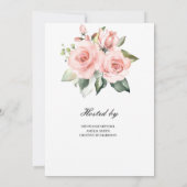 ブルーミングピンクロセスフローラブライダルシャワー招待状 招待状 (裏面)