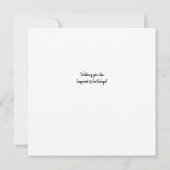 ブルーミングピンクローズフラワー誕生日グリーティング カード (裏面)