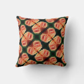 ブルーミングピーチバラ抽象芸術パターン クッション (裏面)