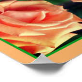 ブルーミングピーチバラ抽象芸術 ポスター (角)