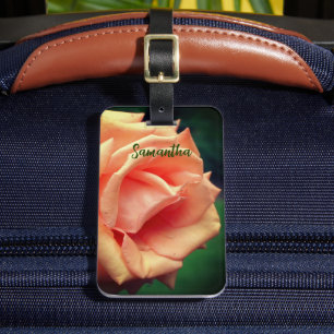 ブルーミングピーチバラ パーソナライズされた ラゲッジタグ