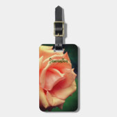 ブルーミングピーチバラ パーソナライズされた ラゲッジタグ (正面縦)
