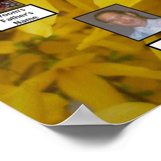 ブルーミングフォーシンシアブッシュ写真2つの家族の木 ポスター (角)