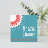 ブルーミングフラワー-ブルー&コーラル 招待状 (スタンド正面)