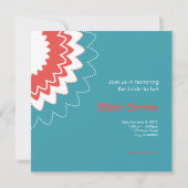 ブルーミングフラワー-ブルー&コーラル 招待状 (裏面)