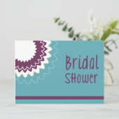 ブルーミングフラワー-紫と緑 招待状 (スタンド正面)