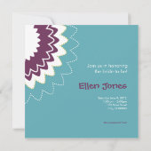 ブルーミングフラワー-紫と緑 招待状 (裏面)