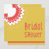 ブルーミングフラワー-黄と珊瑚 招待状 (正面/裏面)