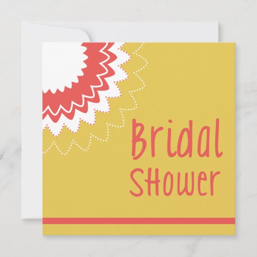 ブルーミングフラワー-黄と珊瑚 招待状 (正面)