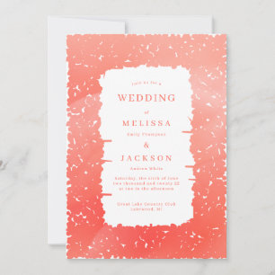 ブルーミングフレーム結婚式招待状コーラルピンク 招待状