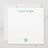 ブルーミングフローラノートカード(ターコイズ緑) サンキューカード (裏面)