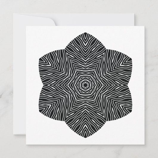 ブルーミングフローラノートカード（白黒） サンキューカード (正面)