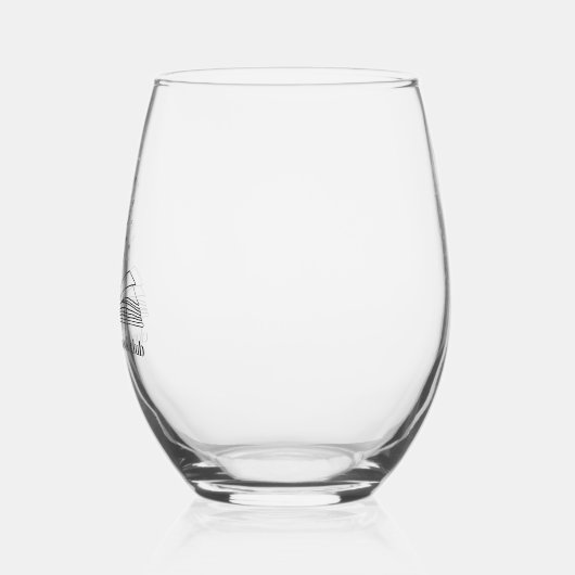 ブルーミングフローラパーソナライズされたブッククラブ ステムなしワイングラス (左)