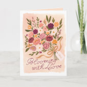 ブルーミングフローラブーケボウバレンタインデーカード シーズンカード (正面)