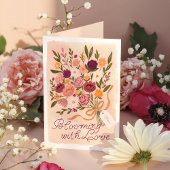 ブルーミングフローラブーケボウバレンタインデーカード シーズンカード