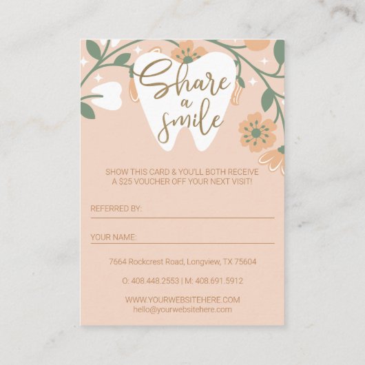 ブルーミングフローラ共有スマイル歯科紹介 名刺 (裏面)