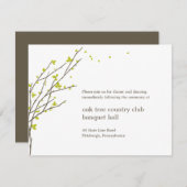 ブルーミングブランチウエディングレセプションカード-ライム 招待状 (正面/裏面)