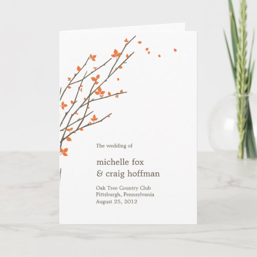 ブルーミングブランチ結婚式 プログラムカード – オレンジ プログラム (正面)