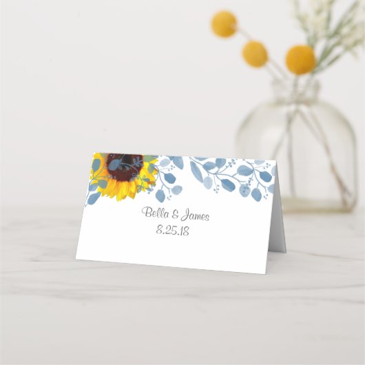 ブルーミングブルーボタニカルヒマワリ座席表 プレイスカード (裏面)