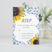 ブルーミングブルー sunflower ウェディング RSVP カード (スタンド正面)