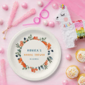 ブルーミングボタニカルオレンジグリーンブライダルシャワー ペーパープレート (パーティー)