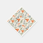 ブルーミングボタニカルオレンジフローラグリーンブランチ スタンダードカクテルナプキン (角)