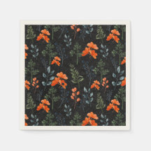 ブルーミングボタニカルオレンジフローラグリーンブランチ