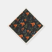 ブルーミングボタニカルオレンジフローラグリーンブランチ スタンダードカクテルナプキン (角)