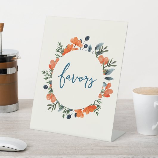 ブルーミングボタニカルオレンジブライダルシャワーの恩恵 台座サイン (インサイチュ)