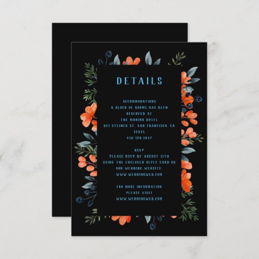 ブルーミングボタニカルオレンジ結婚フローラ詳細 エンクロージャーカード (正面/裏面)