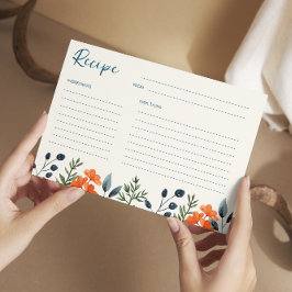 ブルーミングボタニカルブライダルシャワーレシピカード シーズンカード