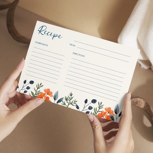 ブルーミングボタニカルブライダルシャワーレシピカード シーズンカード